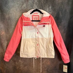 Levi's Pink and White Hooded Jacket